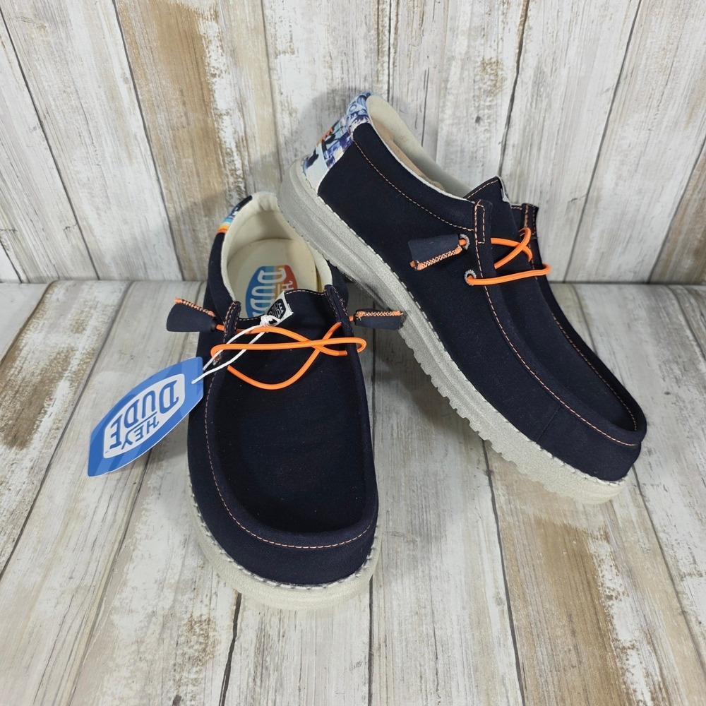 Hey Dude Wally Spring Breakr Photo Reel Navy Blue Grey Mens Loafers 41086-4TA M8 - Picture 6 of 11